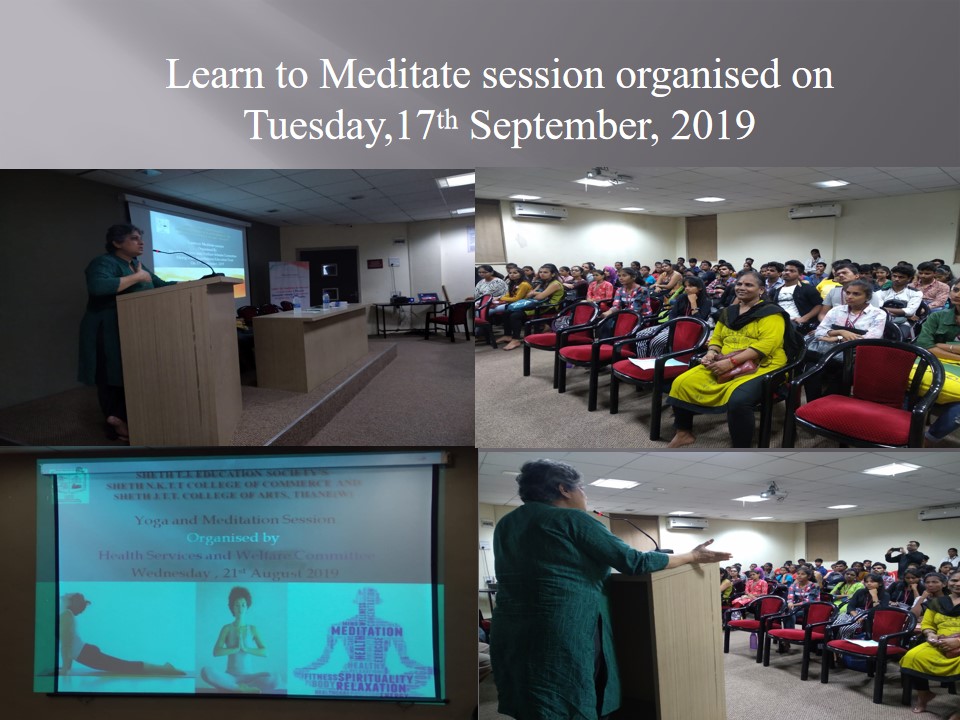 Meditate session organised by Health Services and 